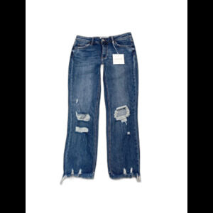 NWT Lovervet High Rise Slim Straight Distressed Raw Hem Stretch Jeans Size 30/11